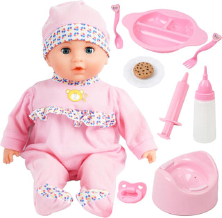 SMILESSKIDDO Muñeca de bebé interactiva Rosa - Muñeca de 16 Pulgada...