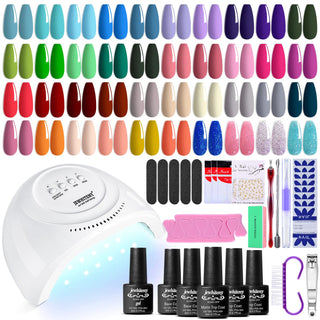 JEWHITENY Kit de esmalte de uñas de gel de 45 piezas con lámpara LE...