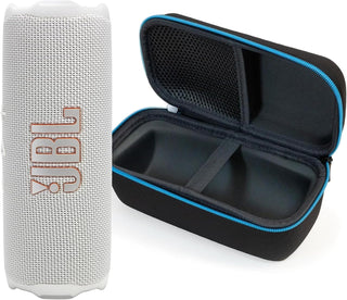 JBL Flip 7 (Blanco) + Paquete con funda protectora rígida divvi! (N...