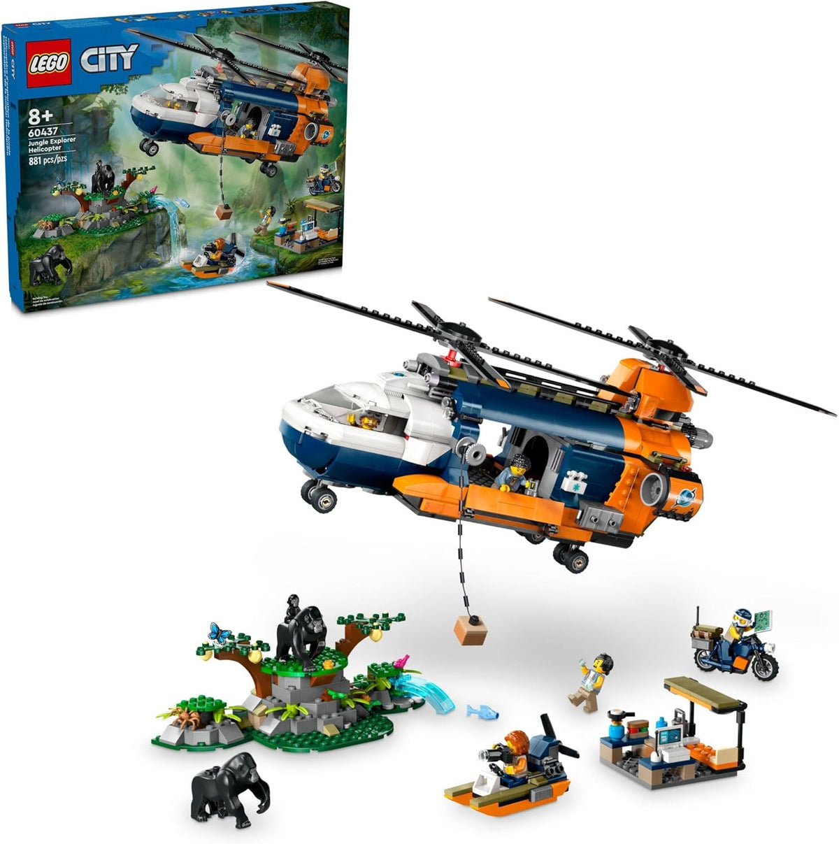 LEGO City Jungle Explorer - Helicóptero de juguete explorador de la...