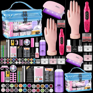 Kit de uñas para principiantes con todo: juego de líquidos en polvo...