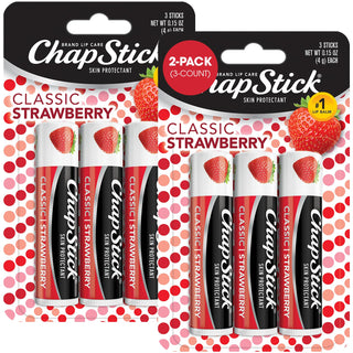 ChapStick Classic - Bálsamo labial de fresa, 6 unidades, hidratante...