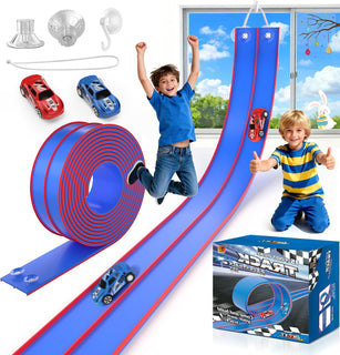 DKOXT Pista de carreras flexible de 15 pies para niños, juego de pi...
