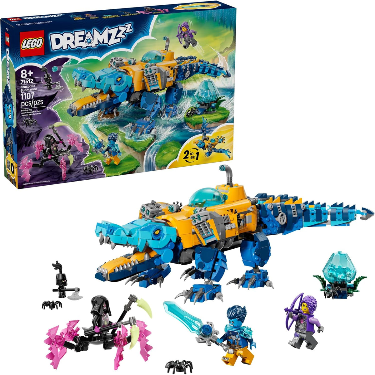 LEGO DREAMZzz - Juguete de construcción submarino de cocodrilo para...