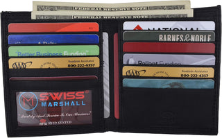 Swiss Marshall Cartera europea de piel de cordero con bloqueo RFID...