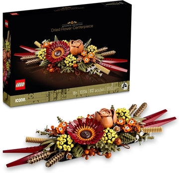 LEGO Icons - Juego de centro de mesa de flores secas para adultos, a partir de 18 años, decoraciones de otoño y Acción de Gracias para mesa de comedor o mantel - 10314