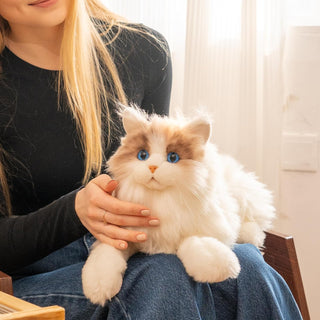 Chongker Animales de peluche hechos a mano con forma de gato realis...