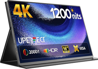 UPERFECT Monitor portátil 4K 16" 1200 liendres, 145% sRGB monitor p...