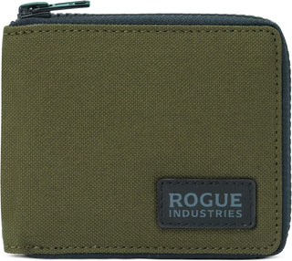ROGUE WALLET Cartera de nailon con cremallera, Caqui