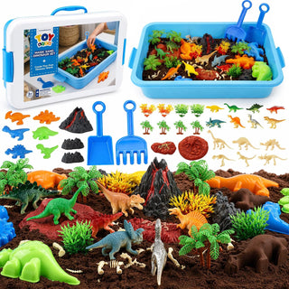 TOY Life Contenedores sensoriales de dinosaurios de arena para niño...
