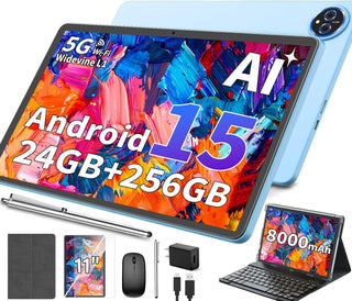 Tablet Android 15 de 11 pulgadas 2026 con teclado, 24 GB+256 GB, ex...
