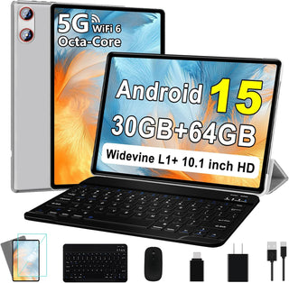 UJJ Tableta 2026 con Android 15 de 10 pulgadas con Gemini AI, 30GB+...