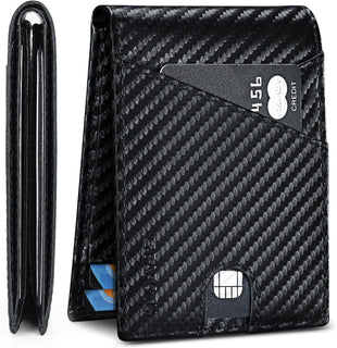 Cartera delgada para hombres, carteras de cuero 100% genuino para h...