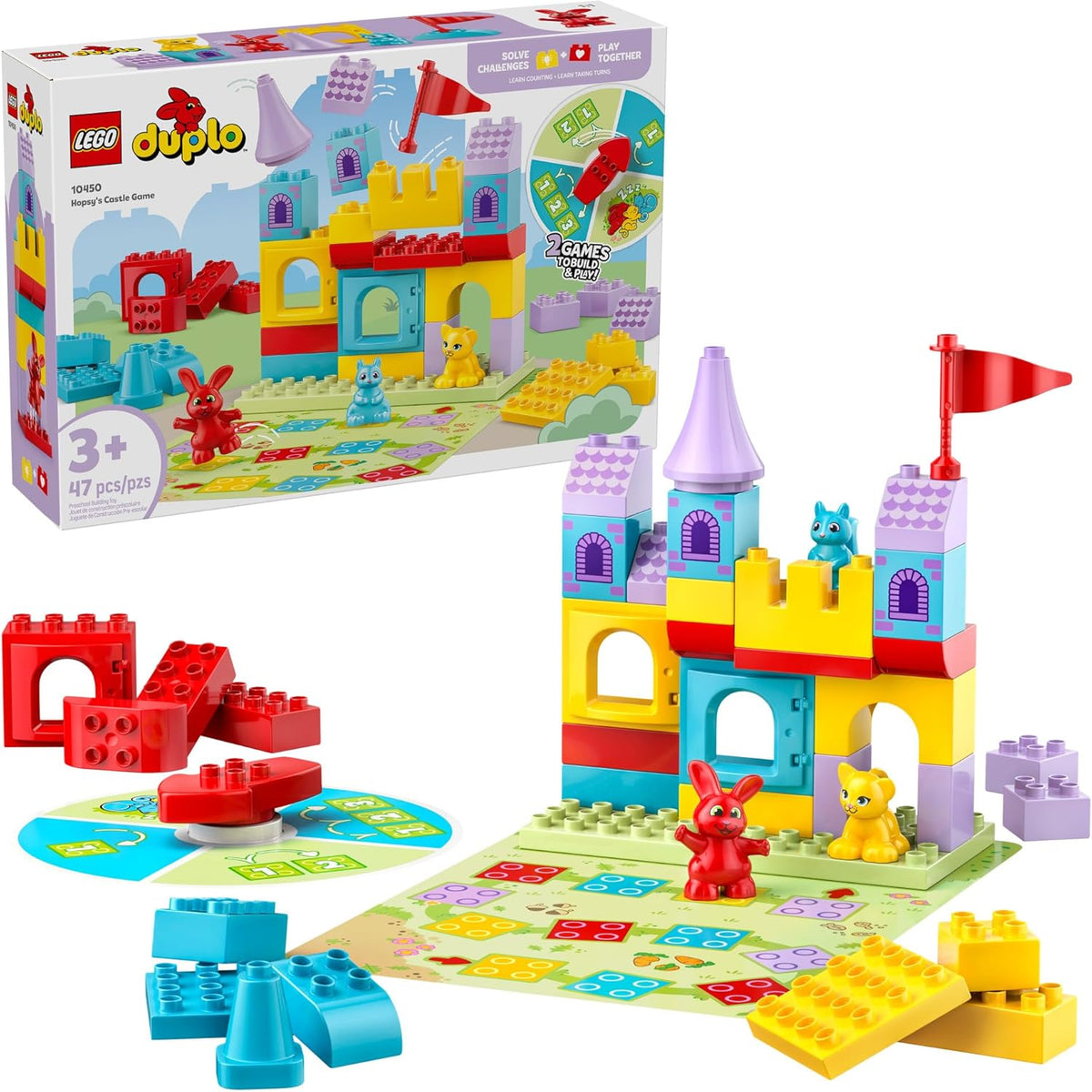 LEGO DUPLO Juego de construcción del Castillo de Hopsy para jugar -...