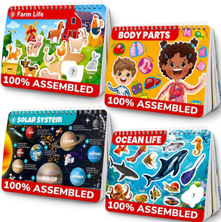 Montessori - Libro ocupado para niños de 4 a 8 años - 4 libros de v...