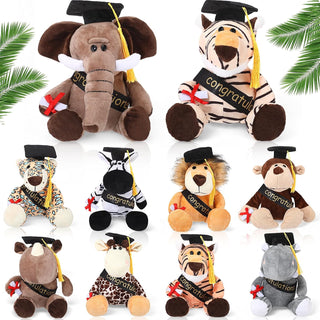 HyDren Juego de 10 animales de peluche de safari de graduación de 9...