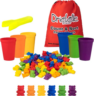 Driddle Osos coloridos para contar con tazas a juego, 60 osos, jugu...