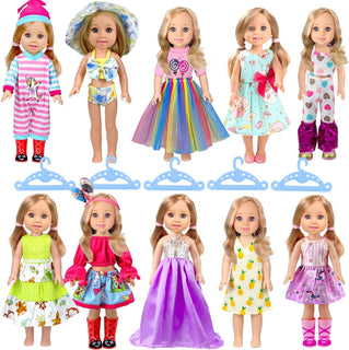 WONDOLL 10 juegos de ropa para muñecas americanas de 14 pulgadas, c...