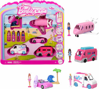 Barbie Mini BarbieLand Paquete de 4 Muñecas y Vehículos de Juguete...