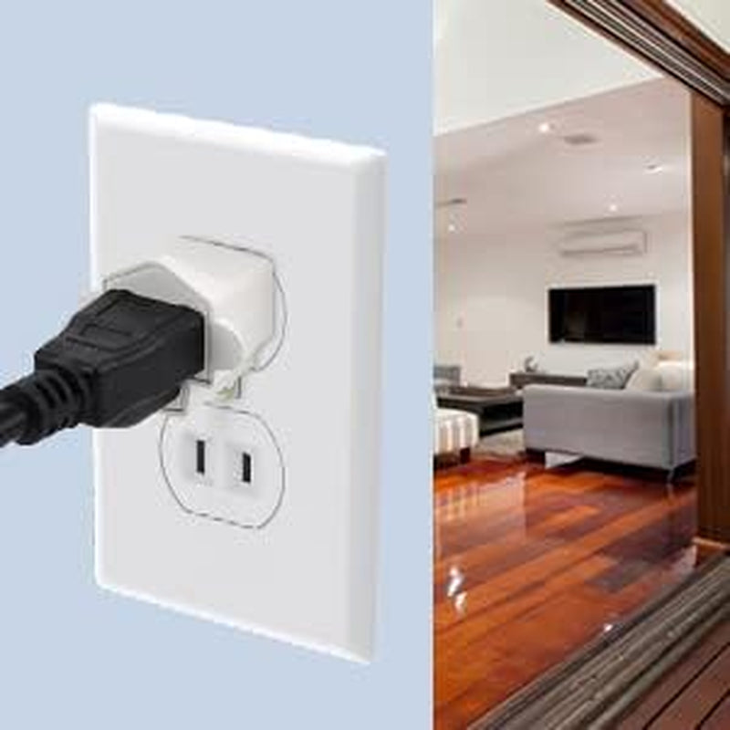 3 Prong to 2 Prong Polarized Grounding Adapter, Wall Outlet Converter 3-Prong Adapter Fireproof Material 392℉ Resistant Heavy Duty for Household, Christmas Light, Indoor Use Only, 10 Pack