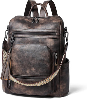 Shrrie Mochila Bolso de Cuero Vegano para Laptop para Mujeres, para...