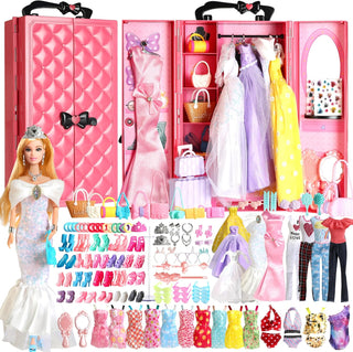 UCanaan Juego de ropa y accesorios para muñecas de 180 piezas, vest...