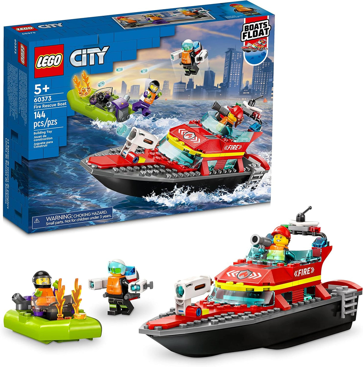 LEGO City Fire Rescue Boat Building Set \u2013 Juguete flotante par...