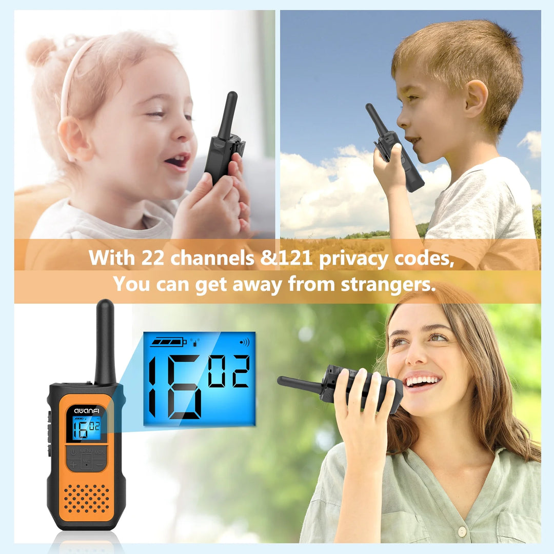 22-Channel Rechargeable Walkie Talkies for Adults, Two-Way Radio (4 Pack)