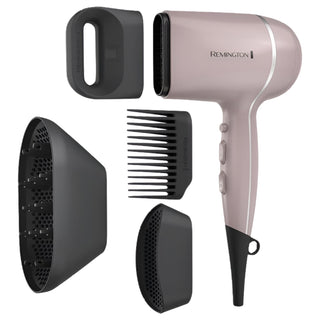 REMINGTON Pro Wet2Style Secador de Pelo Iónico de Cerámica con 4 Accesorios, Morado