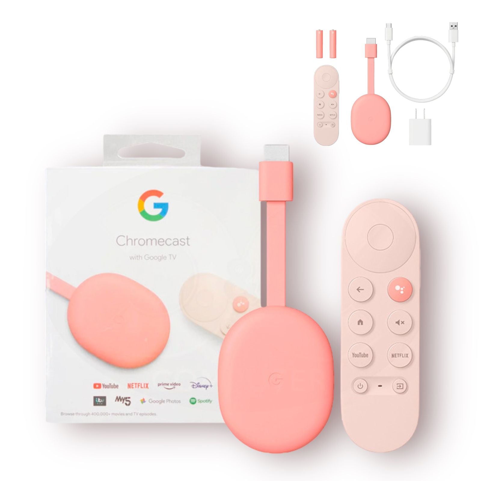 Chromecast con Google TV 4K Rosa: Streaming de Alta Definición con