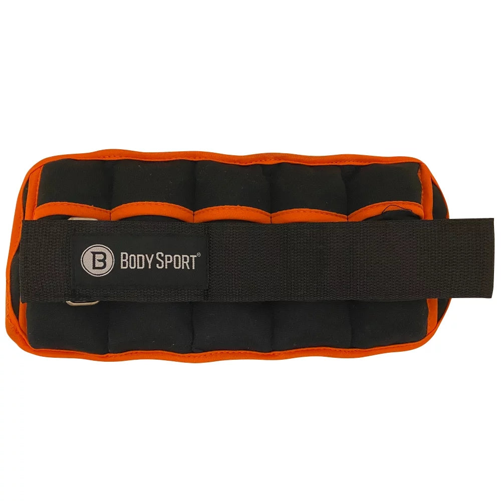 1 Pound – 5 Pound Black/Orange Adjustable Ankle Weights for Men, Women, and Kids – Workout Aid for Added Resistance