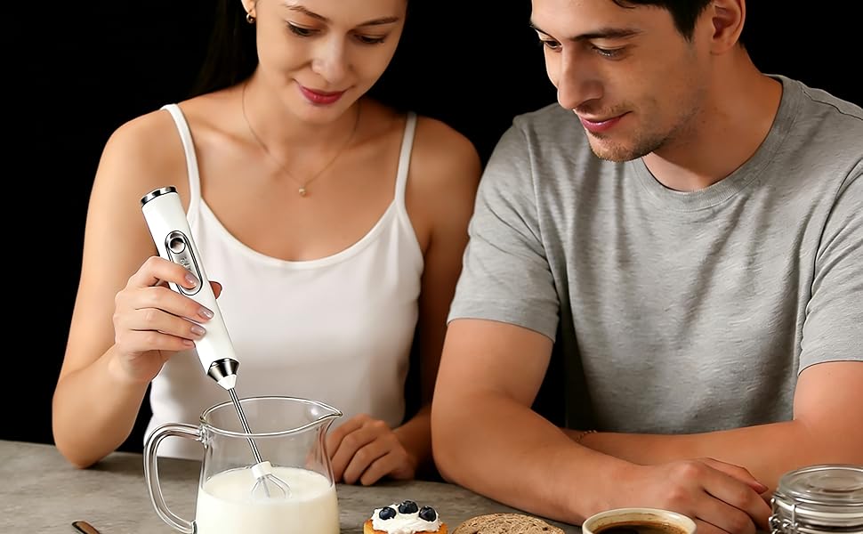 Varita espumadora de leche de mano de 3 velocidades