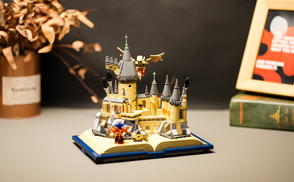 Juego de construcción de libro de castillo compatible con