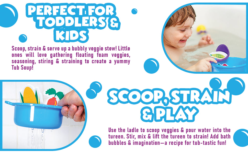 Tub Works Tub Soup Scoop Strain Play - Juguete de baño