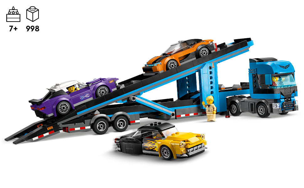 LEGO Camión transportador de autos urbanos con coches
