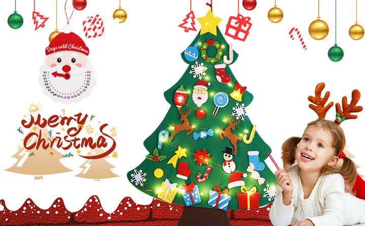 Juego de árbol de Navidad de fieltro de 3 pies calendario