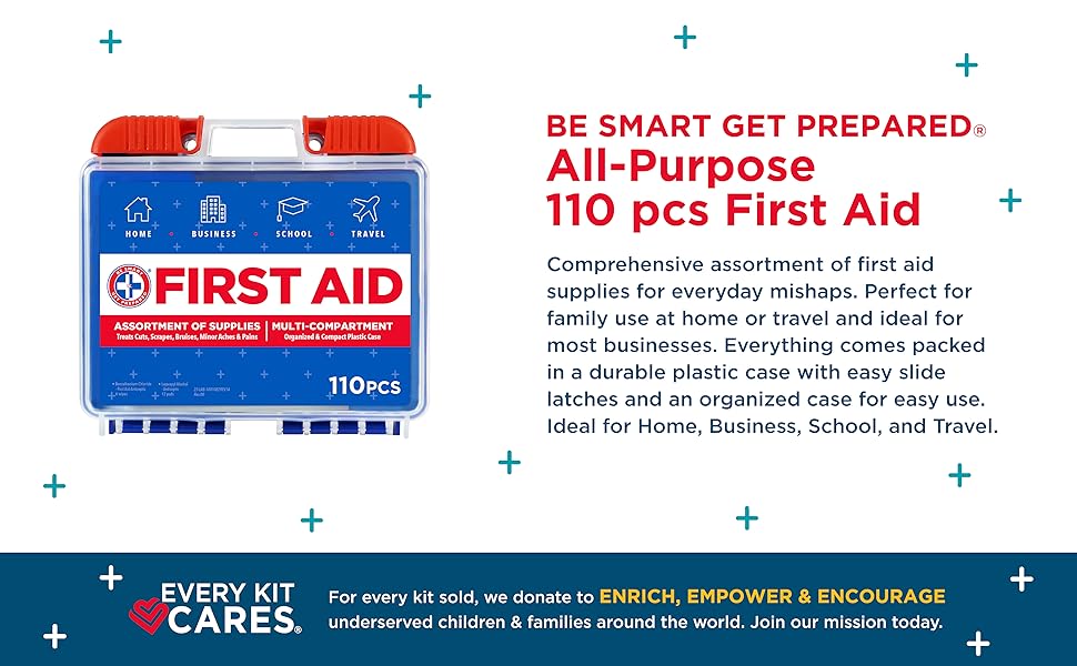 Be Smart Get Prepared Kit de primeros auxilios de 110