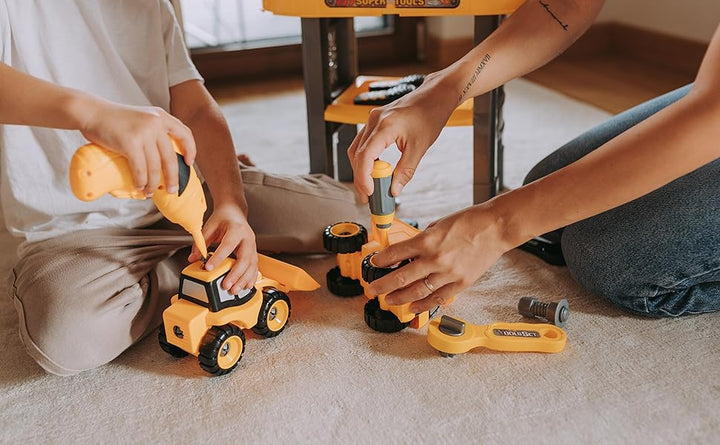 Banco de trabajo y juego de herramientas para niños