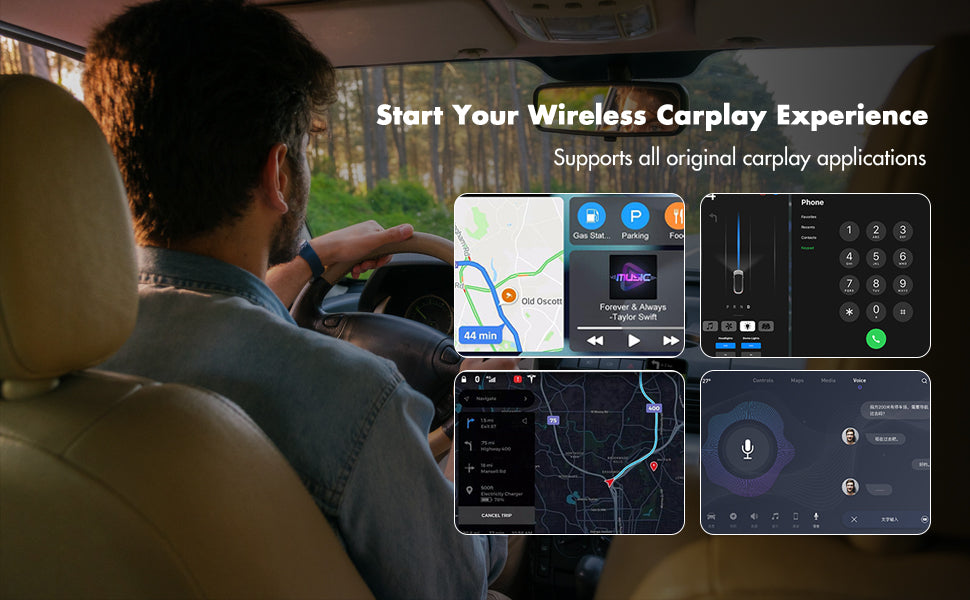 Estéreo inalámbrico portátil Carplay para automóvil