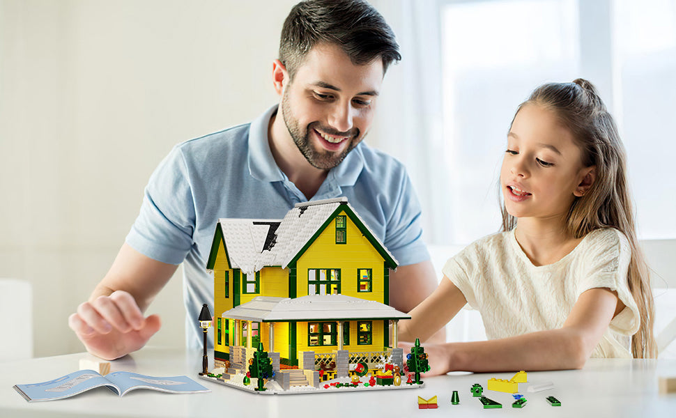 Juego de construcción de casa de Navidad con luz juguete