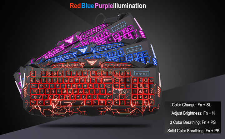 BlueFinger Combo de auriculares y teclado para juegos