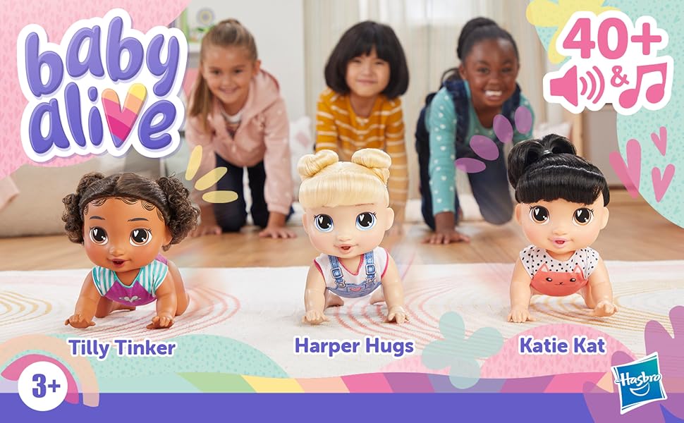 Baby Alive Crawl n Play Harper Hugs - Juego de muñecas