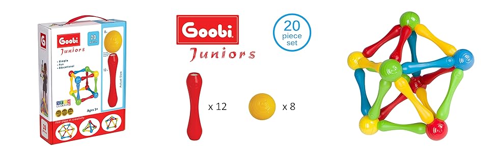 Goobi Juego de construcción de 20 piezas de bloques de