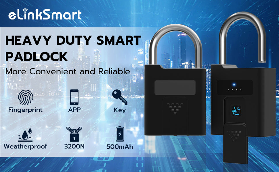 eLinkSmart Candado de huellas dactilares con llave de