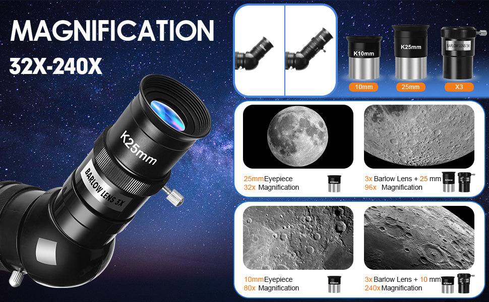 Dianfan Telescopio apertura de 90 mm y longitud focal de