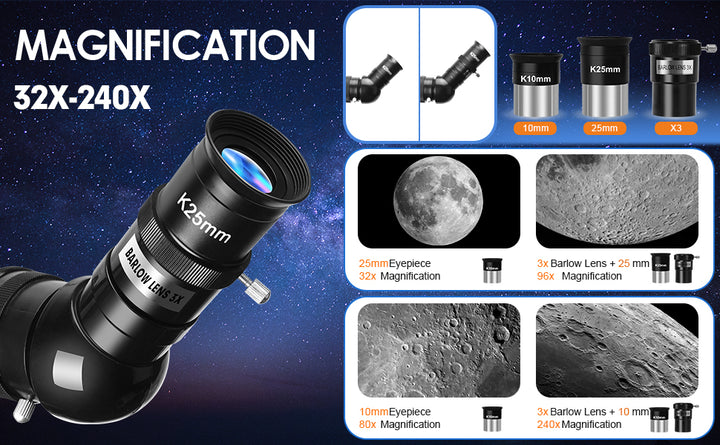 Dianfan Telescopio apertura de 90 mm y longitud focal de