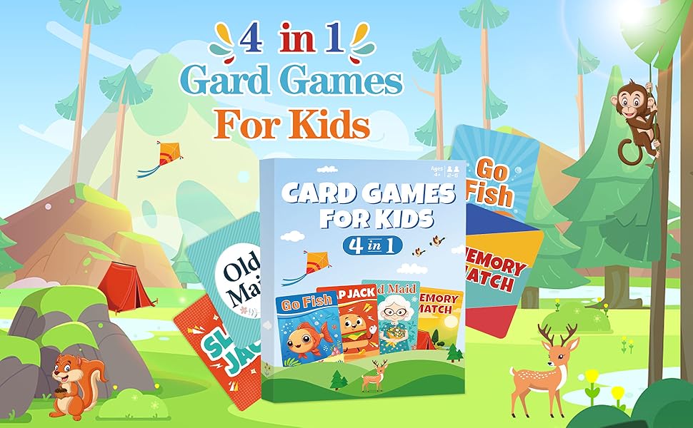 Etyishe Juegos de cartas para niños pequeños Go Fish Old