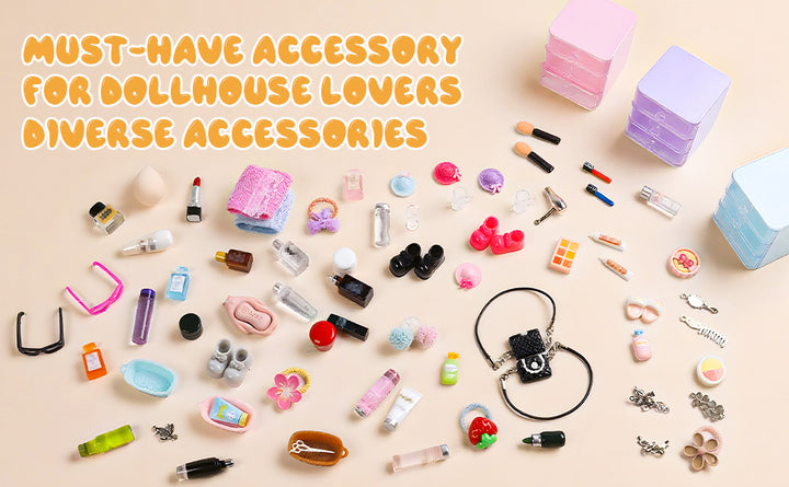 Juego de 76 piezas de accesorios para casa de muñecas en