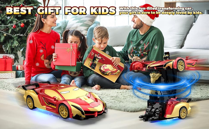 Hero Steel Man Transform RC Cars Toys con luces de ojos y