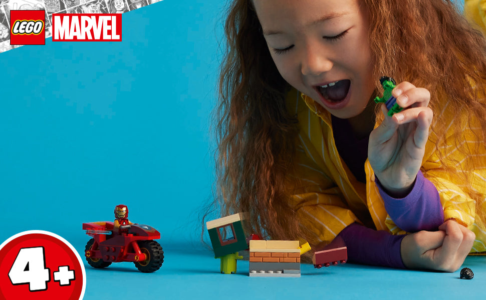 LEGO Marvel Iron Man Bike and The Hulk - Juego de